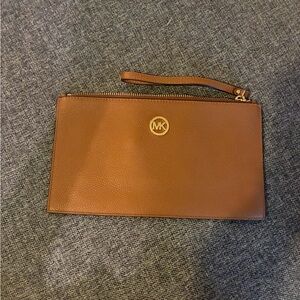 Michael Kors Tan Wristlet with Gold Accents